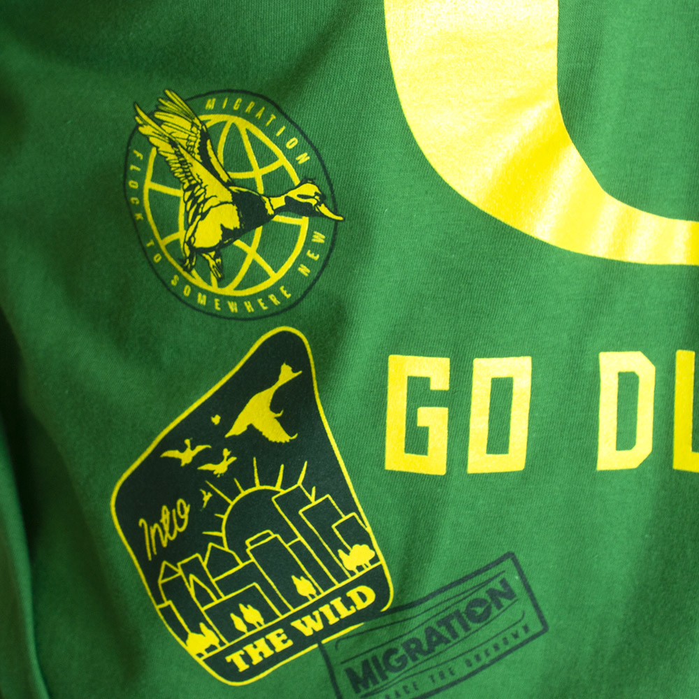 Classic Oregon O, Nike, Green, Crew Neck, Men, Unisex, Migration Pack, Multi-logo, T-Shirt, 775985